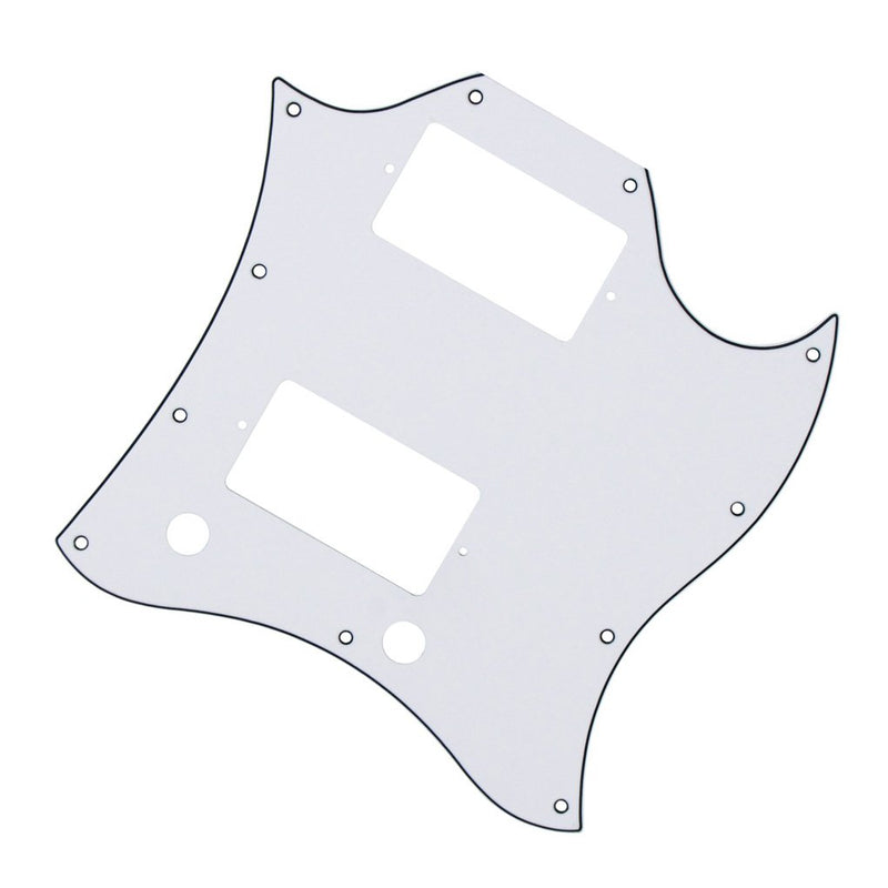 FLEOR 3Ply White Guitar Scratch Plate Full Face SG Pickguard with Screws Fit SG Standard Guitar Pickguard Replacement 3ply white/black/white