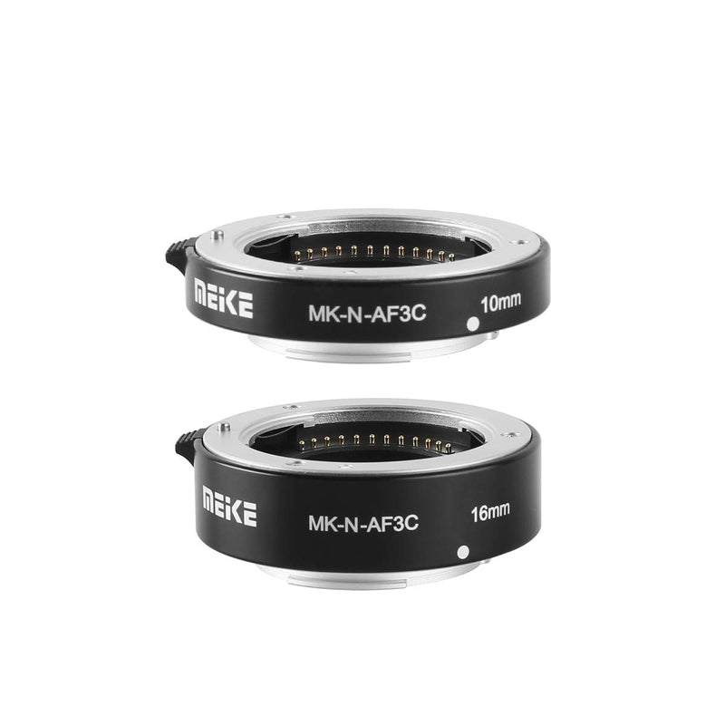 MEKE MK-N-AF3C-Black All Metal Auto Focus Macro Metal Extension Tube Adapter for Nikon 1 Mirrorless Cameras J1 J2 J3 V1 V2