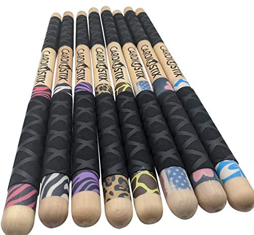 CardioStix 8.5oz Bundle Highest-Weighted Double Grip(1 PAIR) Premium American Hickory Wood Cardio Drum Sticks | Drumming, Fitness, Aerobic Class, Exercises American Flag with Bag-NEW IMPROVED!