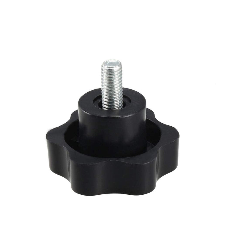 uxcell Clamping Screw Knob, 50mm Dia Plum Hex Shaped Grips Star Knob M8 x 16mm Male Thread, 5pcs