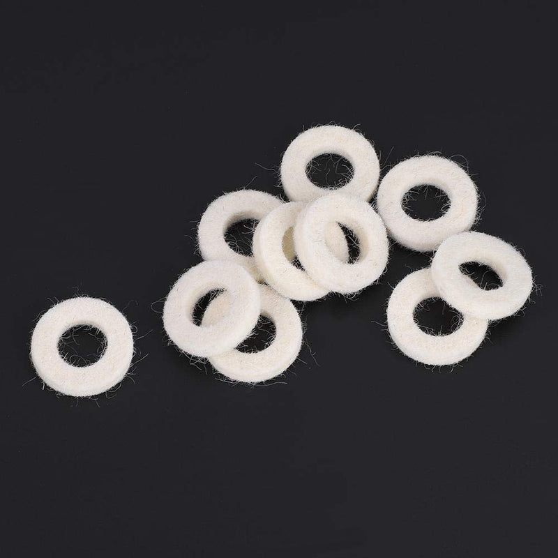 Trumpet Washers Pad, 10 Pcs Trumpet Valve Felt Washers Cushion Pad Brass Trumpets Musical Instrument Accessory (White)