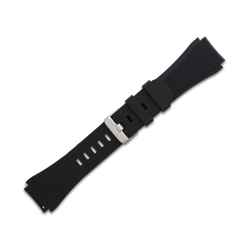 kwmobile Watch Band Compatible with Ticwatch Pro Smartwatch - Watch Band Replacement Silicone Strap - Black Large