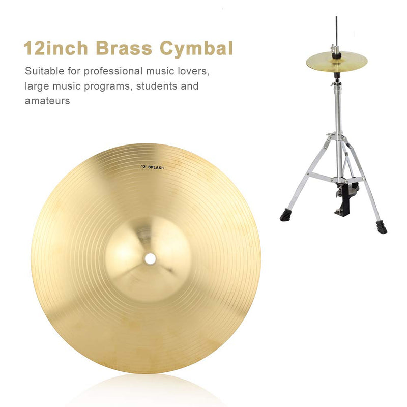 Drum Cymbal Pack,12in Durable Brass Cymbal Musical Instrument Accessory for Drum Set