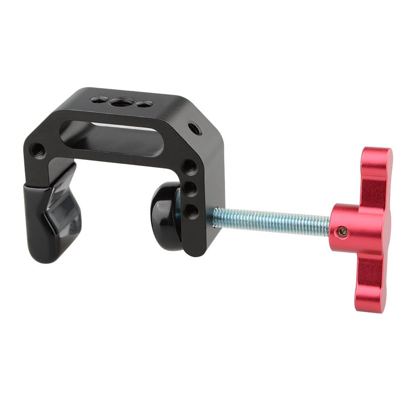 CAMVATE C-Clamp with 1/4 and 3/8 Thread Hole for Camera Monitor(Red T-Handle)