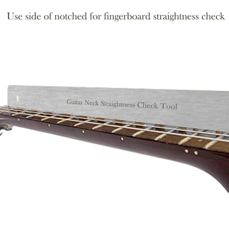 Guitar Neck Notched Straight Edge Luthiers Tool, String Action Gauge Ruler for Gibson Fender and Most of Guitar Fretboard and Frets