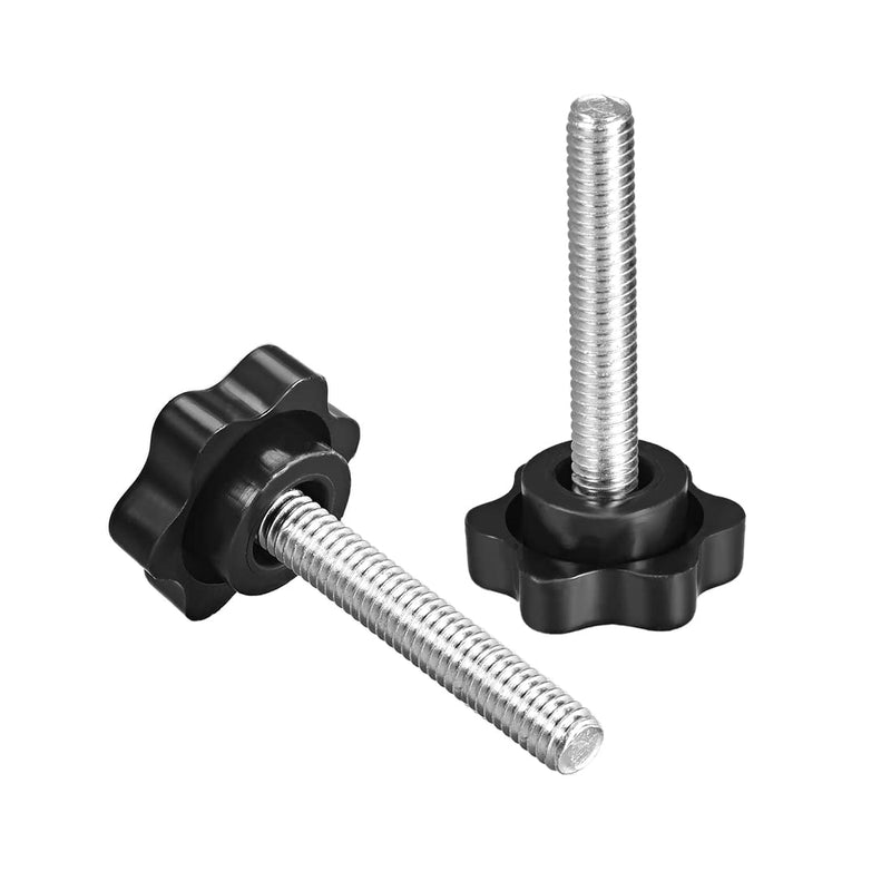 uxcell Clamping Screw Knob, Plum Hex Shaped Grips Star Knob M6 x 40mm Male Thread, 10 Pcs M6*40