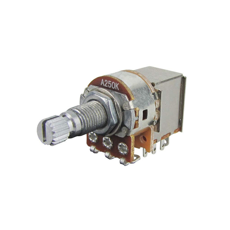 FLEOR 2pcs Push Pull Guitar Pots 18mm Split Shaft A250K Audio Taper Guitar Potentiometers Long Shaft