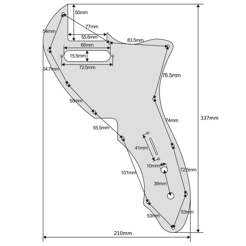 IKN Tele Thinline Pickguard Guitar Pick Guard Plate with Screws Fit 69 Telecaster Thinline Re-issue Guitar Part, 4Ply Black Pearl