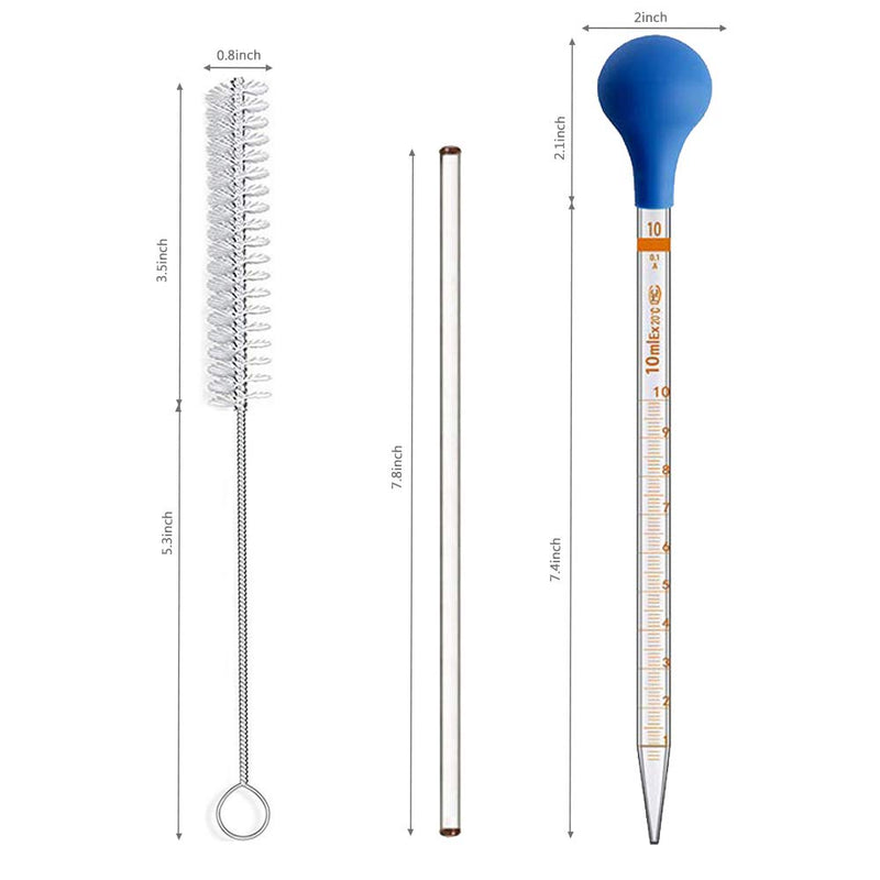 Droppers 10ml Pipettes Glass Graduated Dropper Lab Pipette Liquid Pipette (4) 4