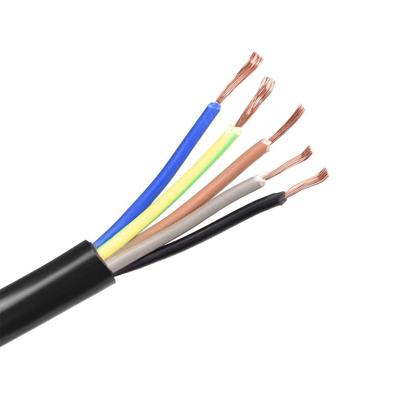 uxcell RVV Wire Cable Extension Cord Copper Wire Electric Conductor 5 Core 20 AWG 5M/16.4ft Length 16.4ft