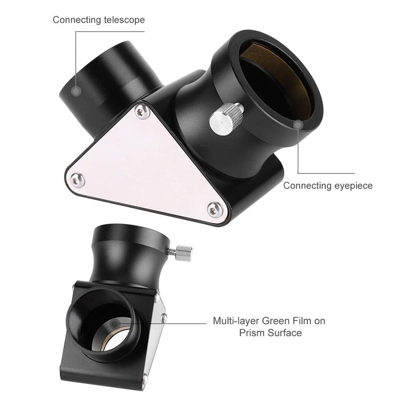 Diagonal Mirror, 1.25inch 90 Degree Dielectric Mirror Diagonal Adapter for Telescope Eyepiece Accessories