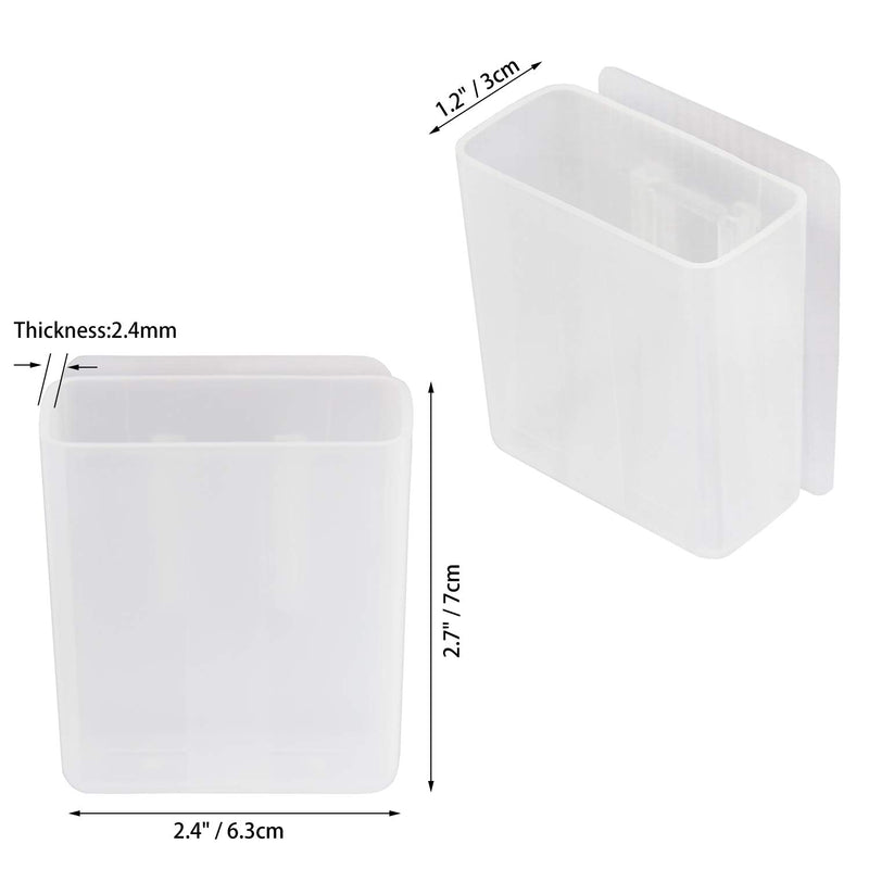 [2 Pack] Universal Remote Control Holder 7x6x3cm, Wall Mount Media Organizer - Pinowu Self-Adhesive Storage Box, Office Supply Accessories