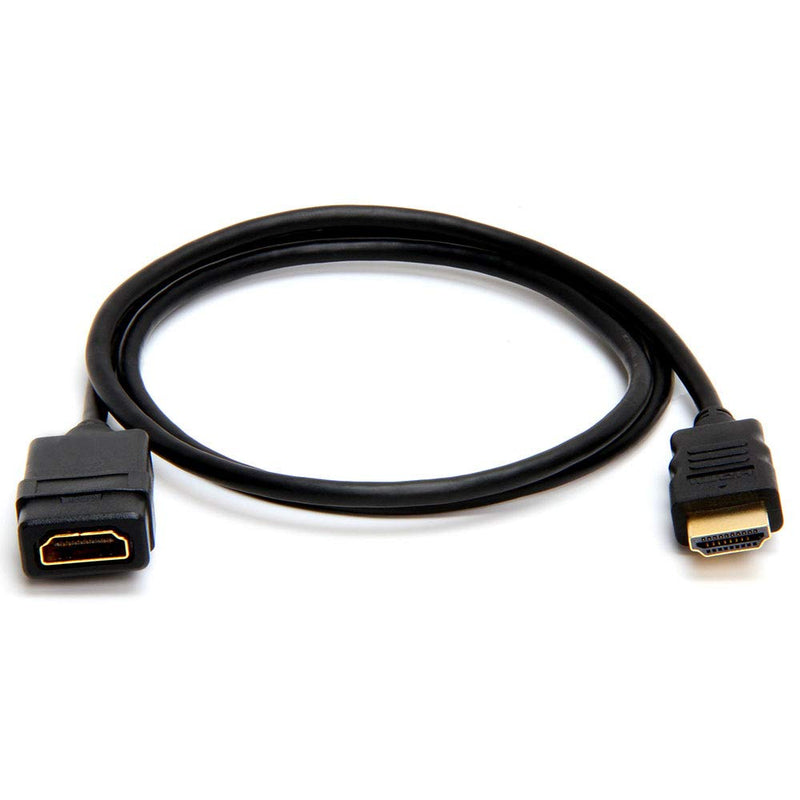 Cmple - HDMI Extension Cable Male to Female Support 3D 4K x 2K Resolution HDMI Cable Extender with Ethernet - 3 Feet 3FT Black