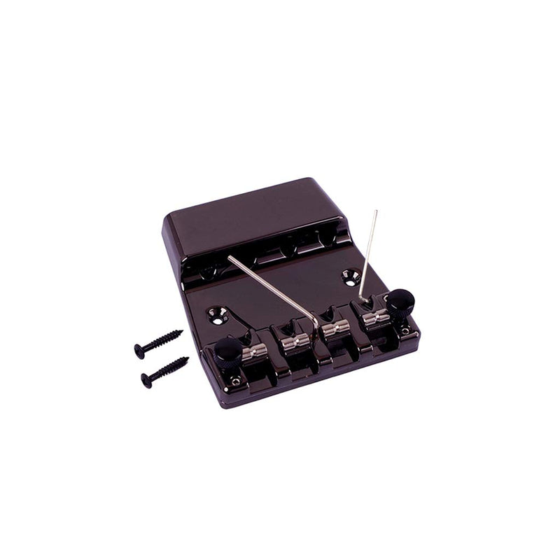 Alnicov Bass Bridge,Electric Guitar Bass Bridge Repair with Studs and Wrenches for 4-string Bass or Guitar Shoe-shaped Black