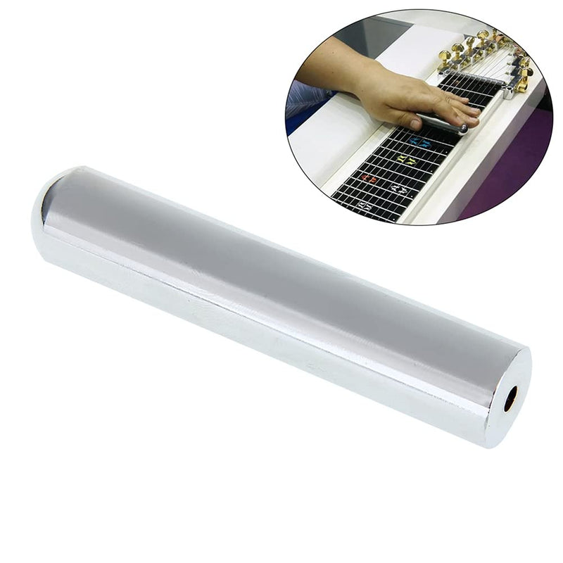 [AUSTRALIA] - Alnicov Stainless Steel Tone Bar Guitar Lap Slide Solid Roundnose Tone bar with 3 Finger Pick + 1 Thumb Pick for Guitar Bass(Chrome) Chrome 
