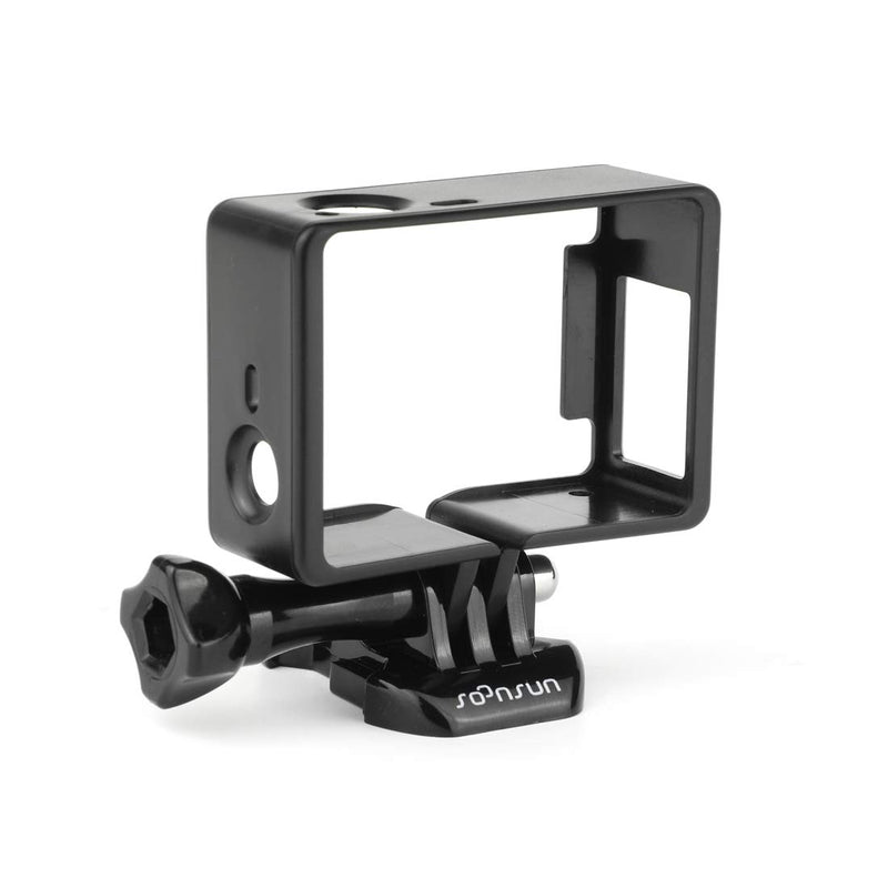 SOONSUN Frame Mount Housing Case with External Lavalier Lapel Clip-on Microphone for GoPro Hero 3, Hero3+, Hero 4 Black White Silver Action Cameras