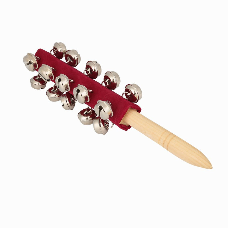 Dilwe Jingle Handheld Bells, 21 Jingle Bells Bar Sleigh Stick Kids Toy Percussion Instrument Red