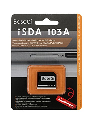 BASEQI Aluminum microSD Adapter for MacBook Air 13" and MacBook Pro 13"/15" (Non-Retina)