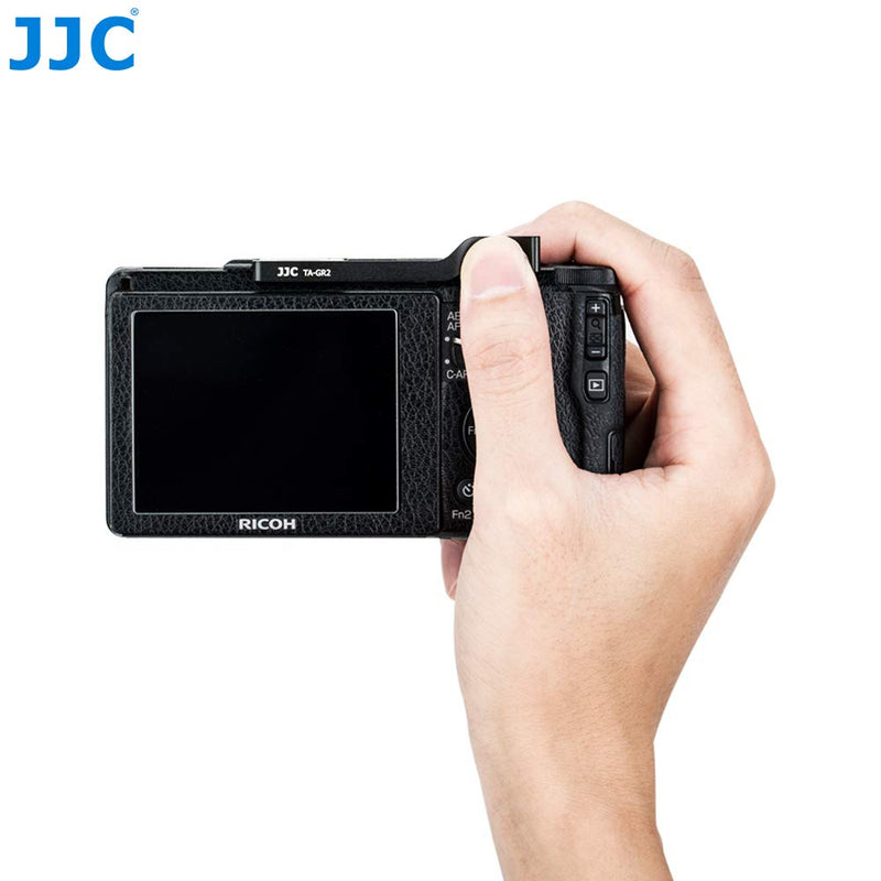 JJC Metal Thumbs Up Grip for Ricoh GR II GRII GR2 with Hot Shoe Cover Protector Made of Aluminum Alloy Not Interfere with Controls of Camera