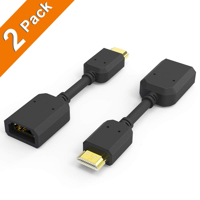 HDMI Extension Cable, Extractme 2-Pack High Speed HDMI Male to Female Extender Adapter Converter Support 4K & 3D 1080P for Google Chrome Cast, Roku Stick, TV Stick, HDTV, PS3/4, Xbox360, Laptop and PC
