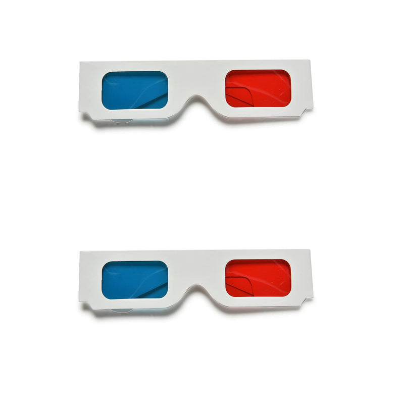 eLUUGIE 100 Pairs 3D Cardboard Glasses Glasses Universal Anaglyph 3D Glasses Cardboard Paper Red Blue Cyan or Movie (100 Pairs)