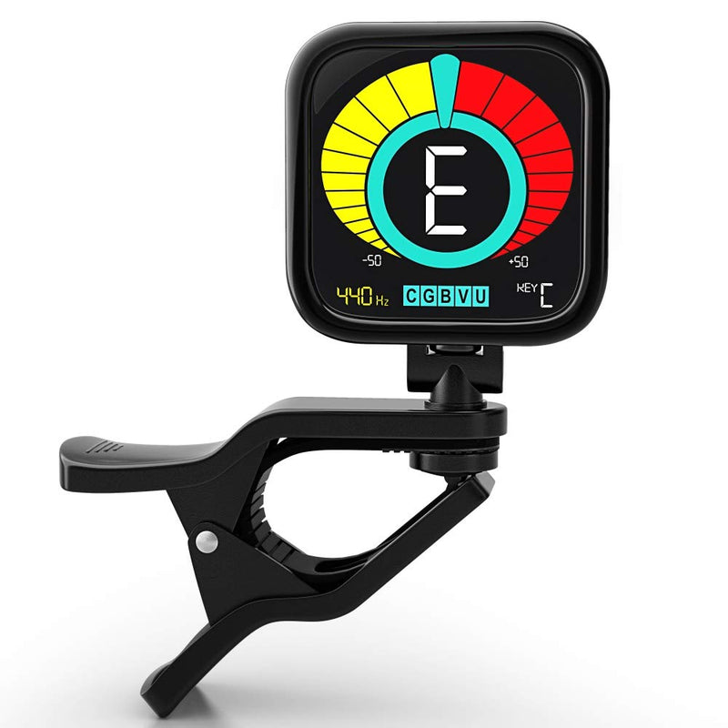 Crescendo ZenTuner Clip On Tuner, for Acoustic, Electric Guitar, Bass, Violin, Ukulele, and Chromatic Mode for All Instruments, Fast & Accurate, Easy to Read Color Display, Professional and Beginner
