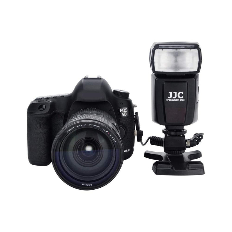 JJC Standard Hot Shoe Adapter with Extra PC sync Connection Port & 3.5mm Mini Phone Connection Port for Connecting Cameras to Additional Off-Camera Flash,Studio Light,Strobes or Other Accessories Hot Shoe on the Bottom