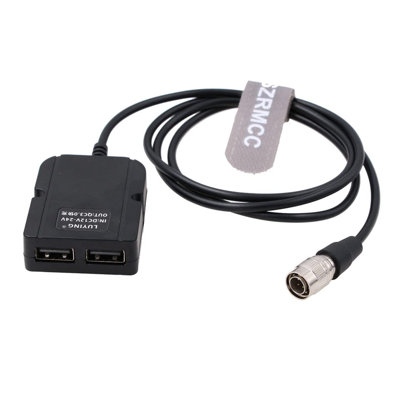 SZRMCC Audioroot Hawk-Woods DV-SQN4S Hirose 4 Pin to Dual USB QC3.0 5V 3A Quick Charging Power Cable for Mobile Phone Pad Tablet Device