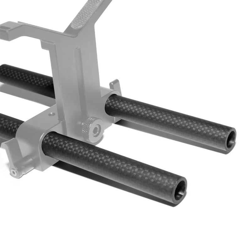 NICEYRIG 15mm Carbon Fiber Rod 8 Inch Applicable for Follow Focus, Shoulder Rig, Matte Box, Lens Support, Pack of 2-065 8'' 15mm carbon fiber rod