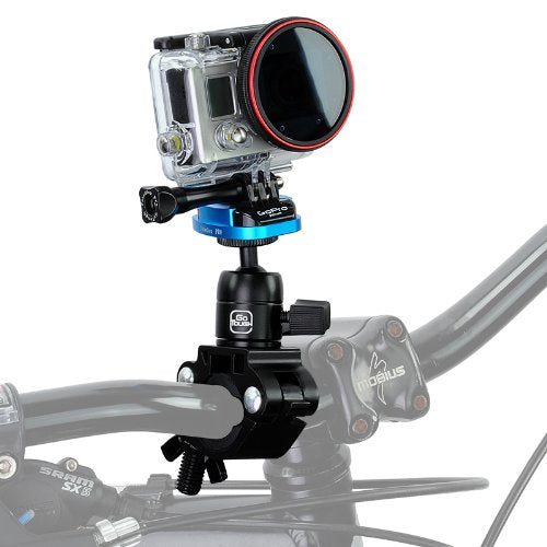 Fotodiox Pro GoTough Handlebar QR Mount for Bars up to 1.4” Diameter Compatible with GoPro Hero 1/2/3/3+/4/5/6/7 Cameras