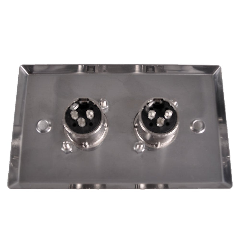 [AUSTRALIA] - Seismic Audio SA-PLATE28 Stainless Steel Wall Plate -Dual XLR Female Connectors for Cable Installation 