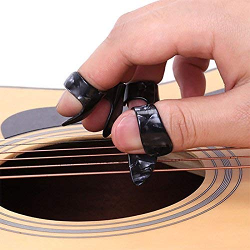 Non-square 3 Pairs Thumb and Finger Picks. Best for Fingerstyle Acoustic Guitar, Banjo or Ukulele.6 pcs 0.96mm Guitar picks. (Thumb Finger Picks) Thumb Finger Picks