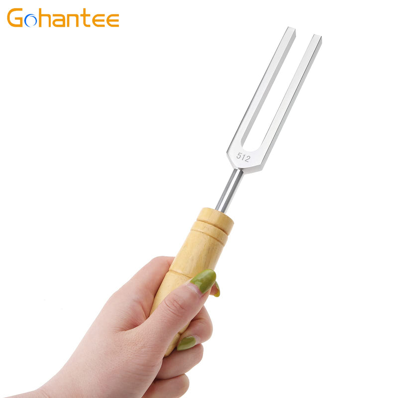 gohantee Tuning Fork 512 Hz with Silicone Hammer and Storage Bag for Hearing Tests, Violin Guitar Tuner Instrument Sound therapy, Stainless Steel Tuning Fork for Medical Healing