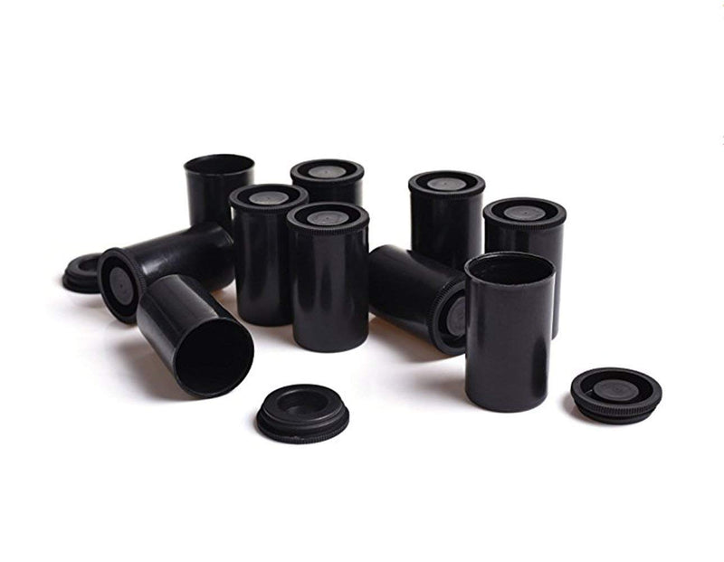 30Pcs Film Canister with Caps and Blank Labels for 35mm Film(Black)