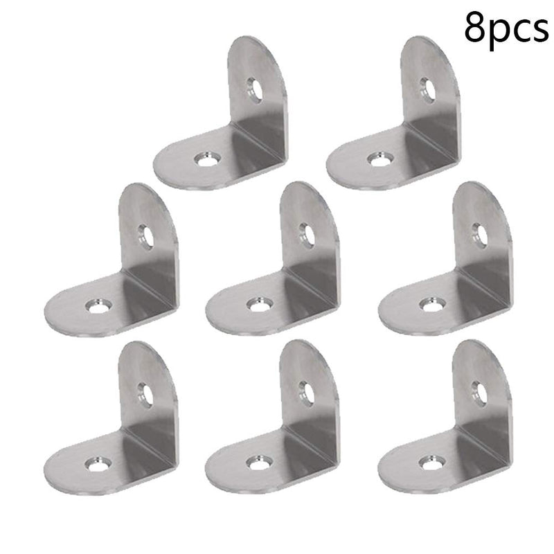 MroMax L Bracket Corner Brace 1.77" x 1.77" L Brackets for Wood Shelf, 90 Degree Stainless Steel Corner Bracket, Right Angle Bracket for Wood Furniture Chair Drawer Cabinet with Screws 8pcs