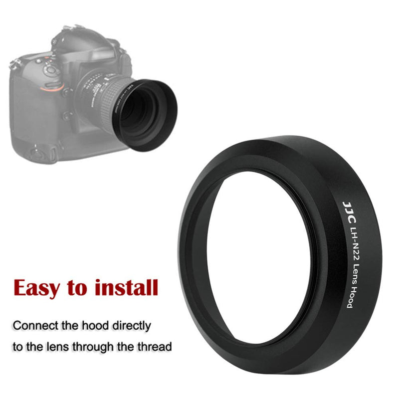 Screw-In Mount Metal Camera Lens Hood for Nikon 60mm F2.8 D AF Micro, 60mm F2.8 AF Micro, 55mm F2.8 AF Micro, 35-135mm F3.5-4.5 Ai-S, 35-70mm F3.5 Ai-S Lens, Replaces Nikon HN-22 Lens Hood