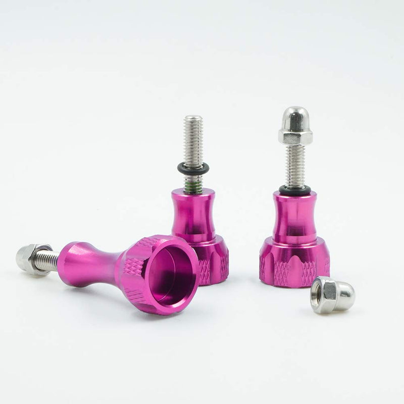 [AUSTRALIA] - SLFC 3 Pcs Aluminum Alloy Thumbscrews for GoPro Hero 2018, GoPro Fusion, GoPro Hero 8/7/6/5/4/3/2/1 and DJI Osmo Action, 8 Colors, Very Durable, Standard Camera Mounts Screws (Pink) Pink 