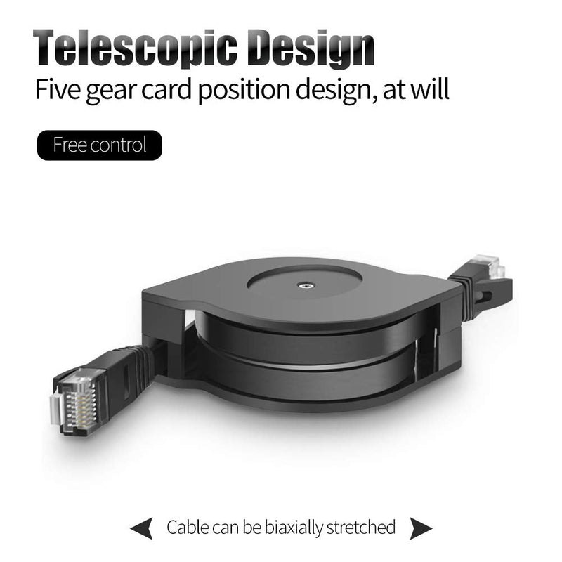 [AUSTRALIA] - Cat6 Retractable Ethernet Cable 5.9FT RJ45 8P8C Ultra Flat Gigabit Network Cable Cat 6 Laptop Internet Connection Jumper for Travel (5.9 feet) 5.9 feet (1.8M) 