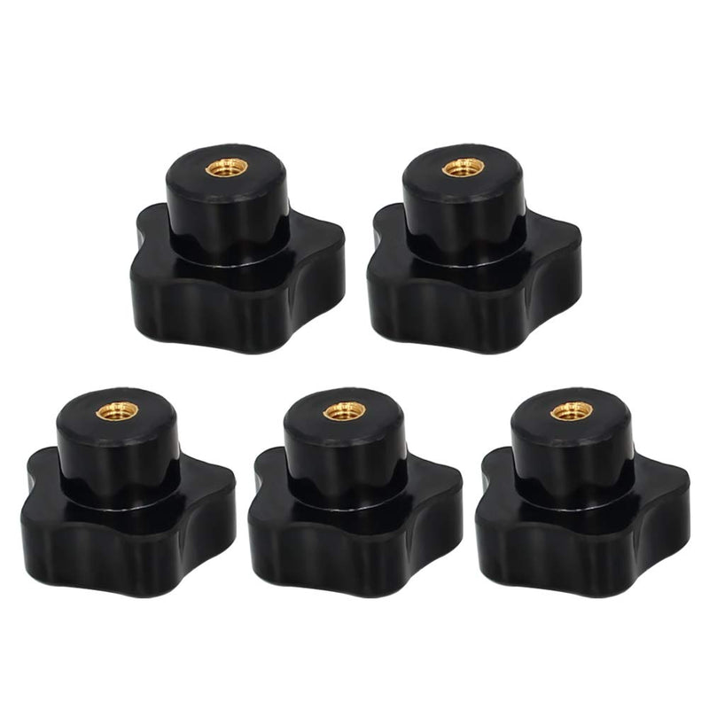 Bettomshin 5Pcs M6 Star Shape Knob Female Thread Nut Galvanized Screw Black Baklite Screw-On for Lathe Machine, Mechanical Equipment, Instrument and Apparatus,Industry Equipment