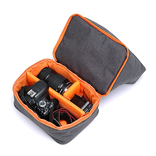 Shoulder Camera Bag Cwatcun Water Resistant Camera Bag/Case for Nikon Canon Sony Pentax Olympus Panasonic Samsung & Many More SLR DSLR and Photography Accessories Large Black (Orange) Orange