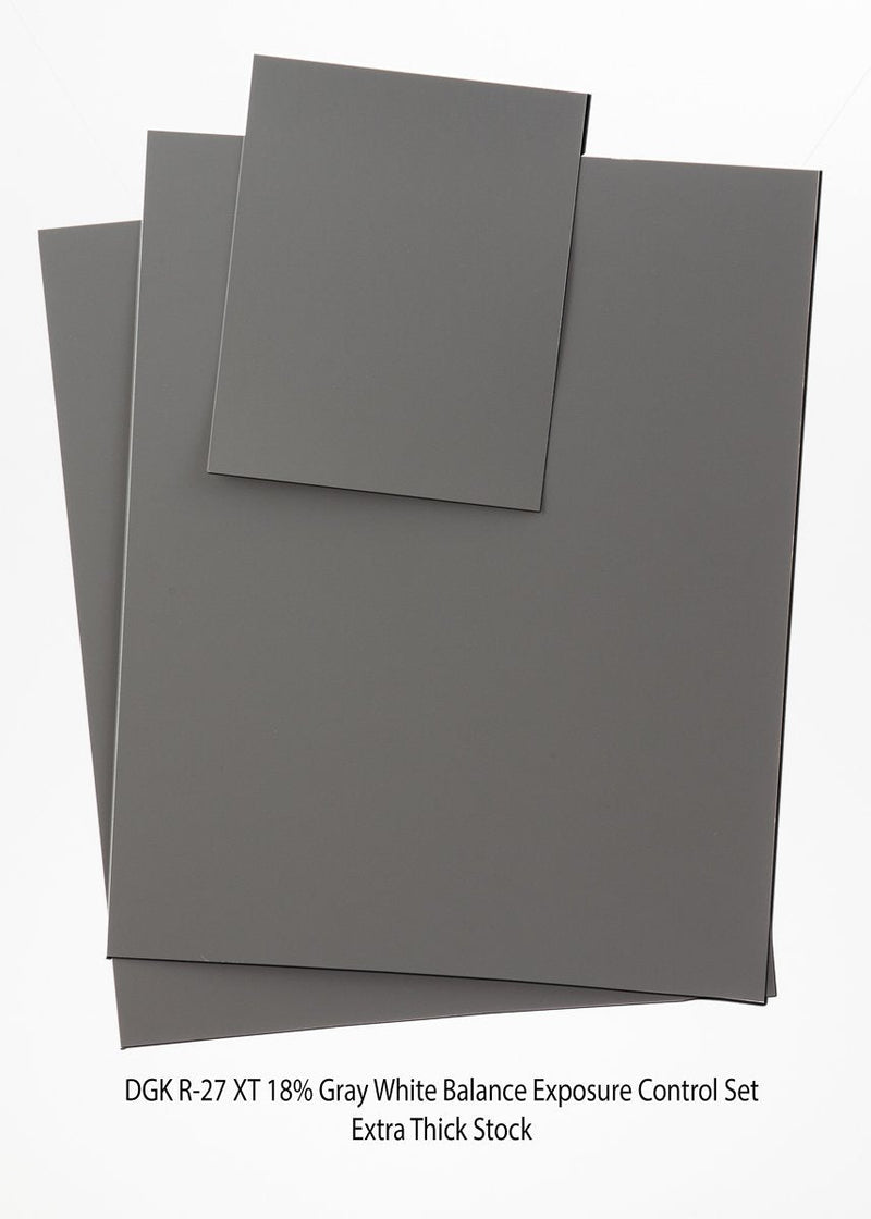 DGK Color Tools R-27, 18% Gray White Balance and Exposure Control Card Set, (Set of Three Cards, Two 8x10" and One 4x5")