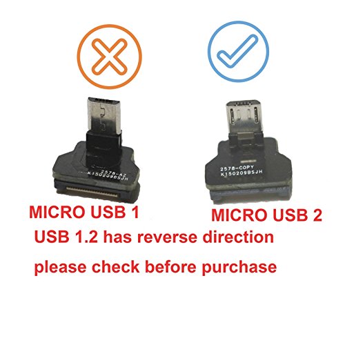 Short Flat Slim Thin Ribbon FPC Micro USB Male 90 Degree Angled up to Standard USB A Male Receptacle 90 Degree Angled for sync and Charging Black (5CM Micro USB up to Standard USB A UP) 5CM Micro USB up to Standard USB A UP