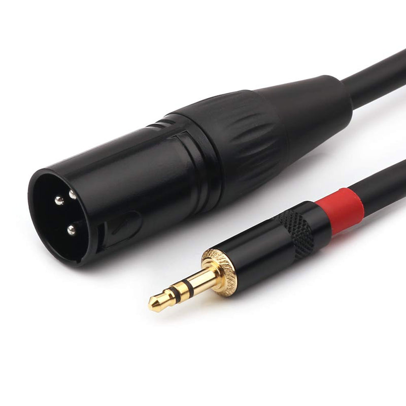 NANYI 3.5mm (1/8 Inch) TRS Stereo Male to XLR Male Interconnect Audio microphone Cable, Suitable for ipod, Mobile phone, active speakers, stage, DJ, studio audio console, 0.5M (1.6FT) 3.5 M-XLR M-1.6FT
