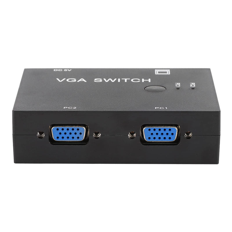 ASHATA 2-Port VGA Auto Switch Box, VGA Splitter Computer Accessory 2-In-1-Out 2 Port Switcher HD Display Accessories for Host Switch, 2x1 Dual Port Monitor VGA Switch 1920x1080