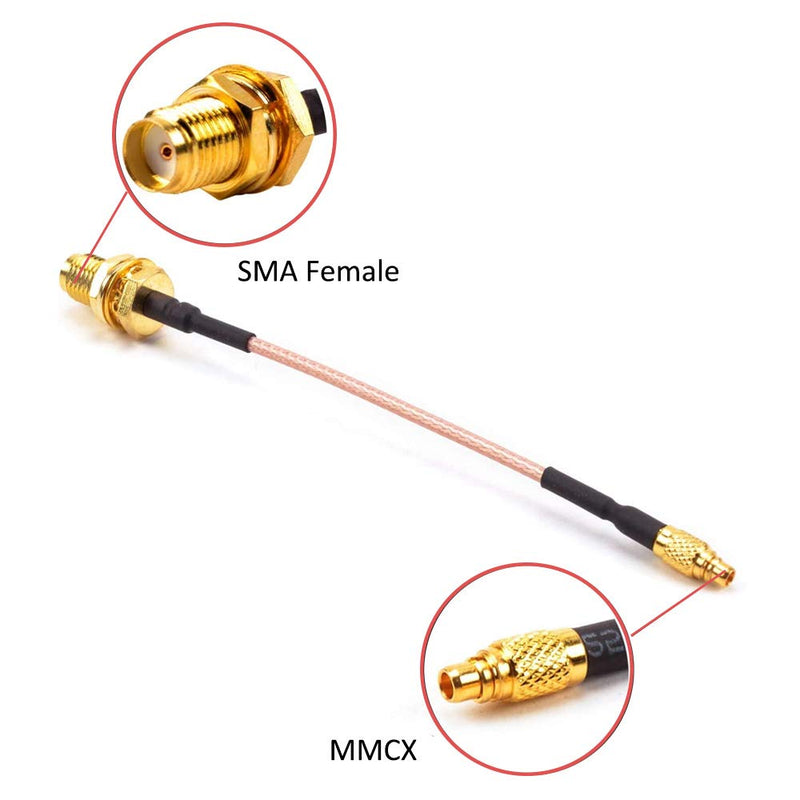 MMCX to SMA Female Low Loss FPV Antenna Extension Cable Adapter for FPV Racing Drone Quadcopter DIY Accs(95mm/3.7")-Pack of 4 MMCX to SMA FEMALE