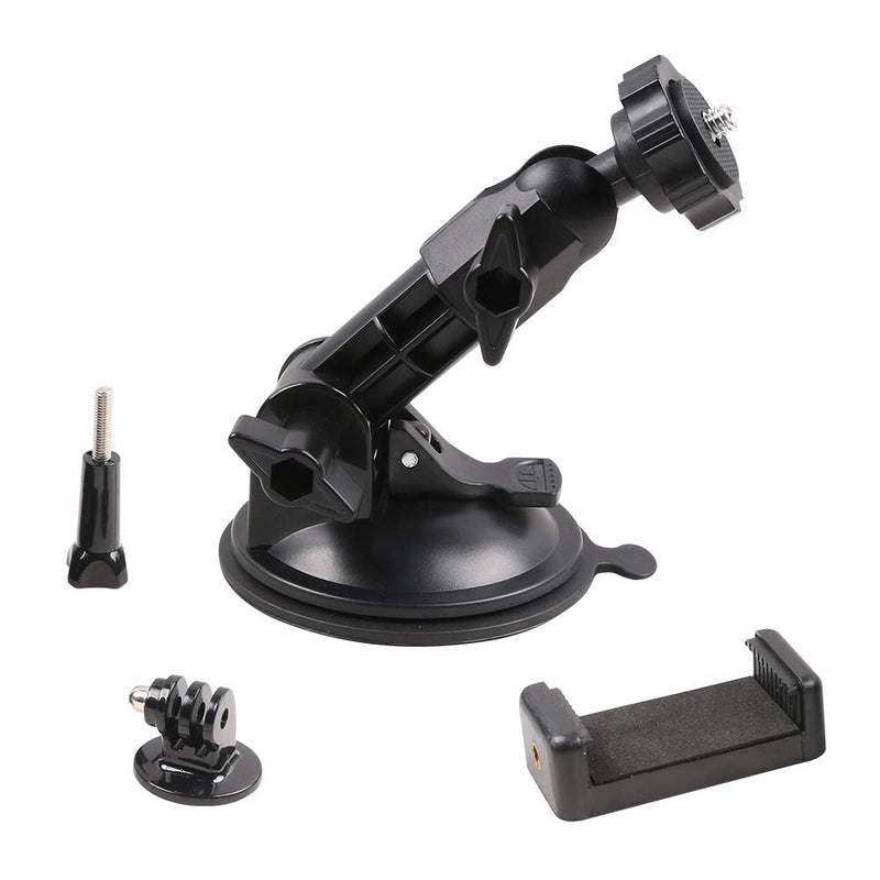 SUREWO Suction Cup Camera Car Mount with Tripod Adapter for GoPro Hero 10 9 8 7 6 5 4 Black,Car Suction Cup Mount Compatible with GoPro,DJI Osmo Action,XiaoMi YI and Most Action Cameras