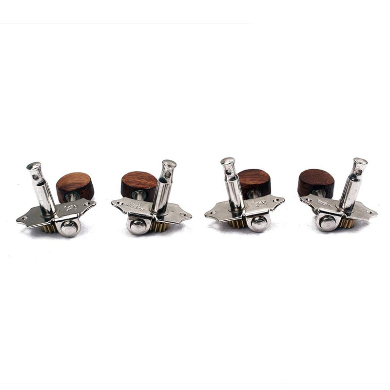 Alnicov Tuning Pegs Machine Heads 2R2L Tuners With Wooden Tuning Peg Button For Ukulele 4 String Guitar