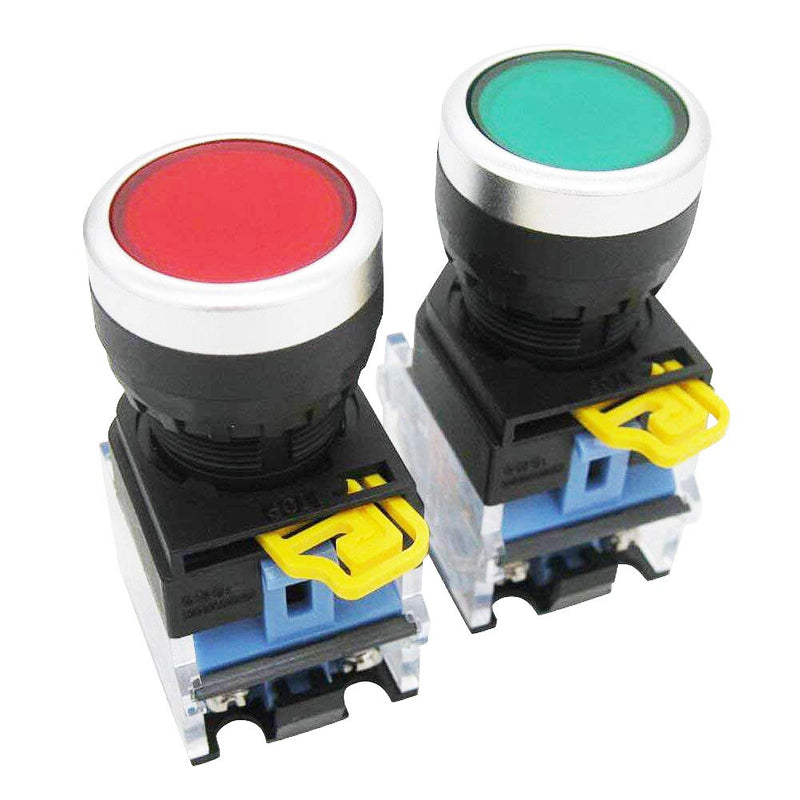 TWTADE/Red Green Momentary Switch, Red Mushroom Emergency Stop Latching Push Button Switch,3 Positions 2NO Latching Select Selector Switch Station Box (Quality Assurance for 3 Years) hz-11ZS-20X-GR