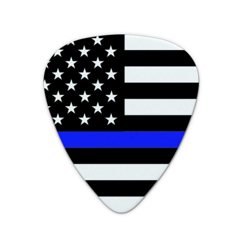 Thin Blue Line American Flag Novelty Guitar Picks Medium Gauge - Set of 6