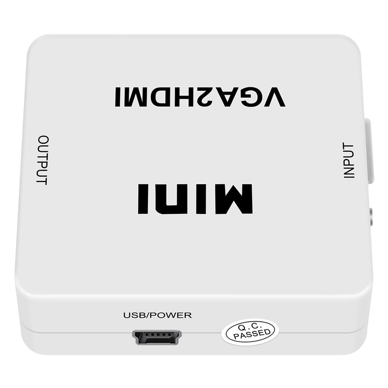 HDSUNWSTD Mini 1080P VGA to HDMI Adapter Converter VGA2HDMI Converter Connector with Audio for PC Laptop to HDTV Projector
